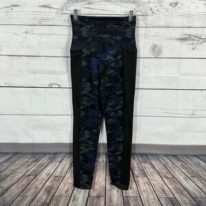 Spanx Leggings Womens Small Blue Camo high rise shaping Compression Active